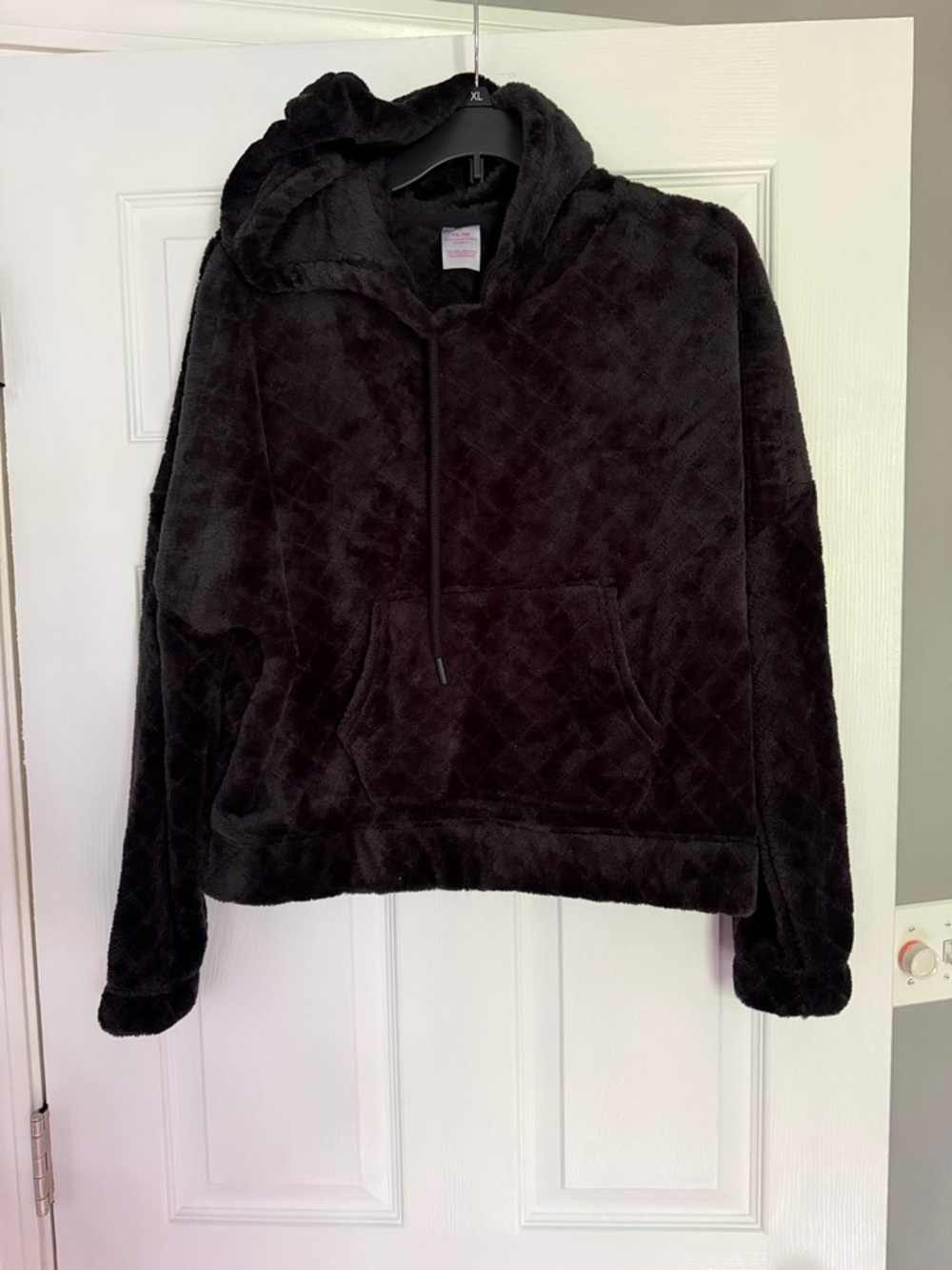 No Boundaries Plush Black Hooded Jacket
